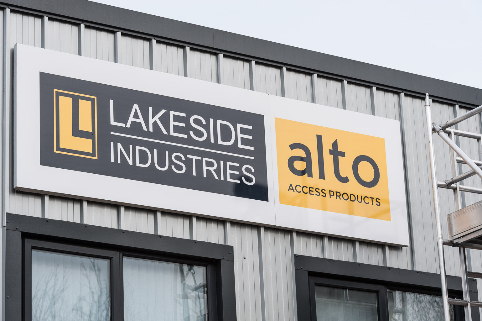 A photo of a building with the Alto logo
