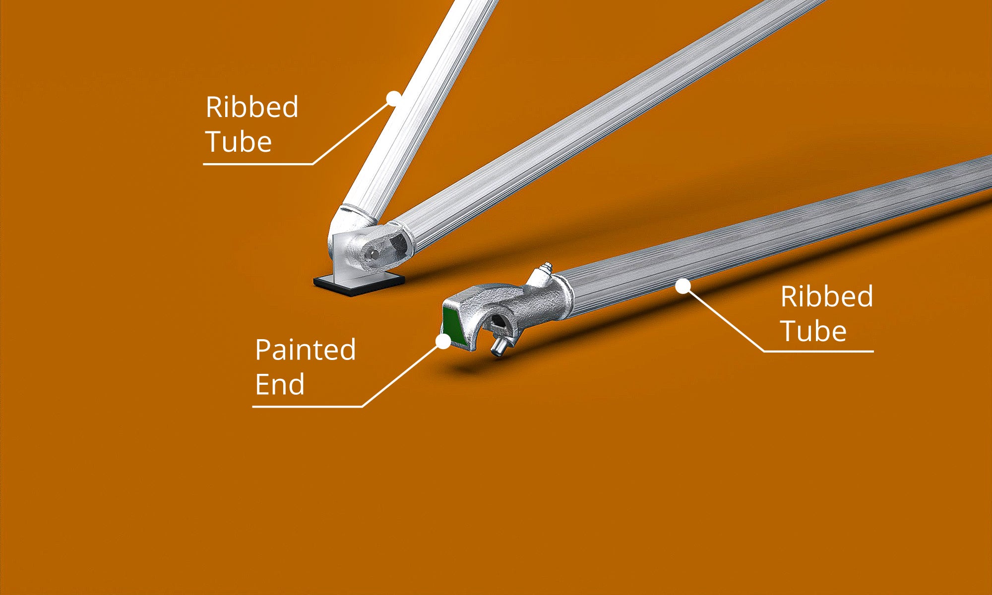 An image of an Alto Medium Duty brace and stabiliser with notes on them showing their distinctive features.
