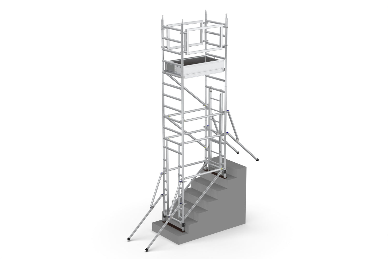 A render of the Alto Stairwell Pro Tower on a staircase