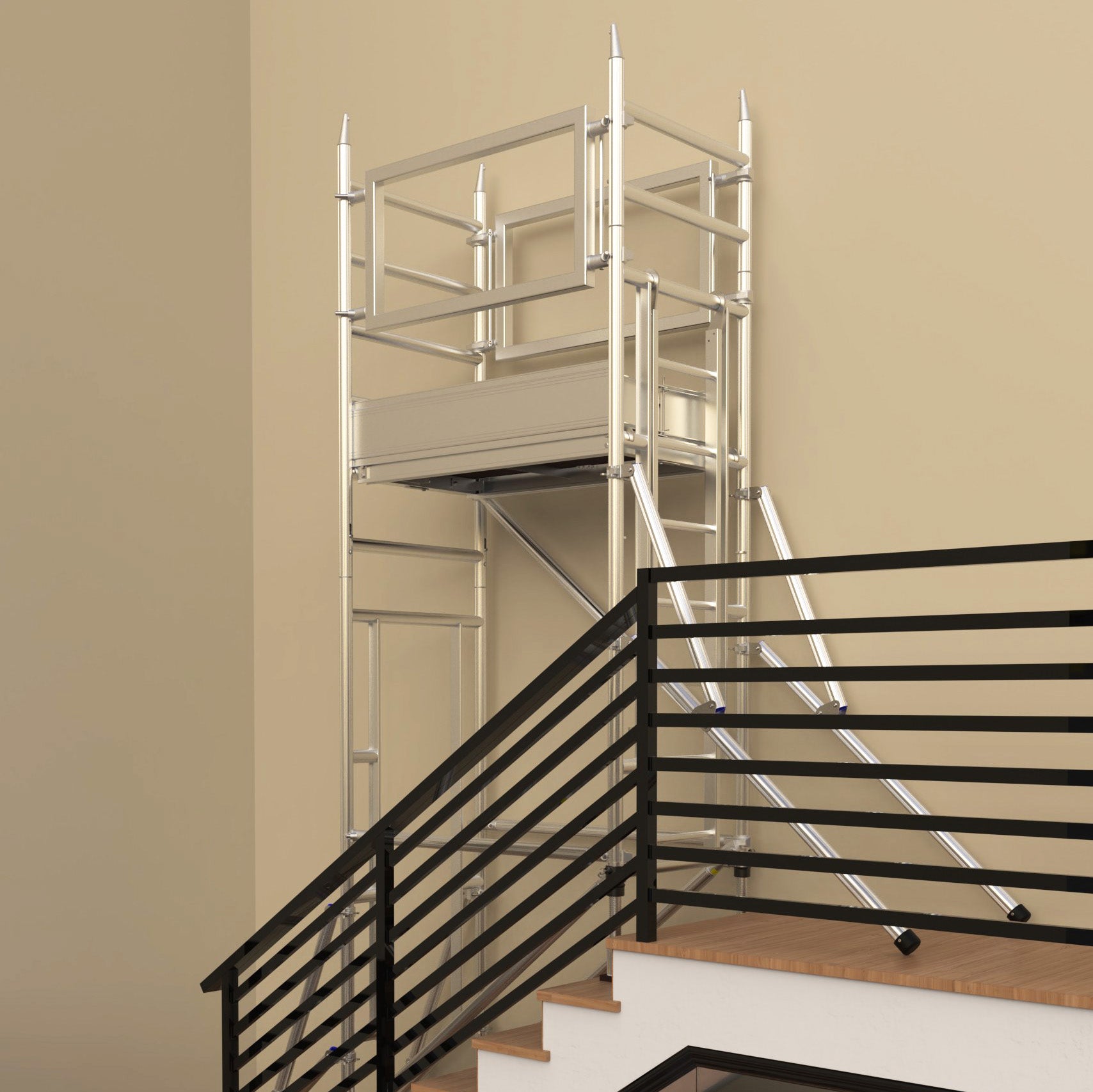 An image showing the Alto Stairwell Pro Tower on a staircase