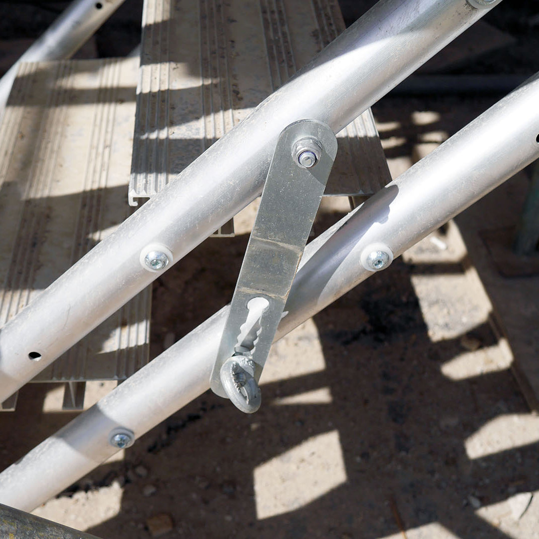 A close-up image of the Alto Universal Stair height adjustment bracket.