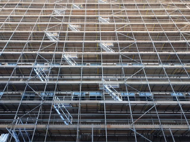 A photo showing the several Alto Balustrade scaffold systems