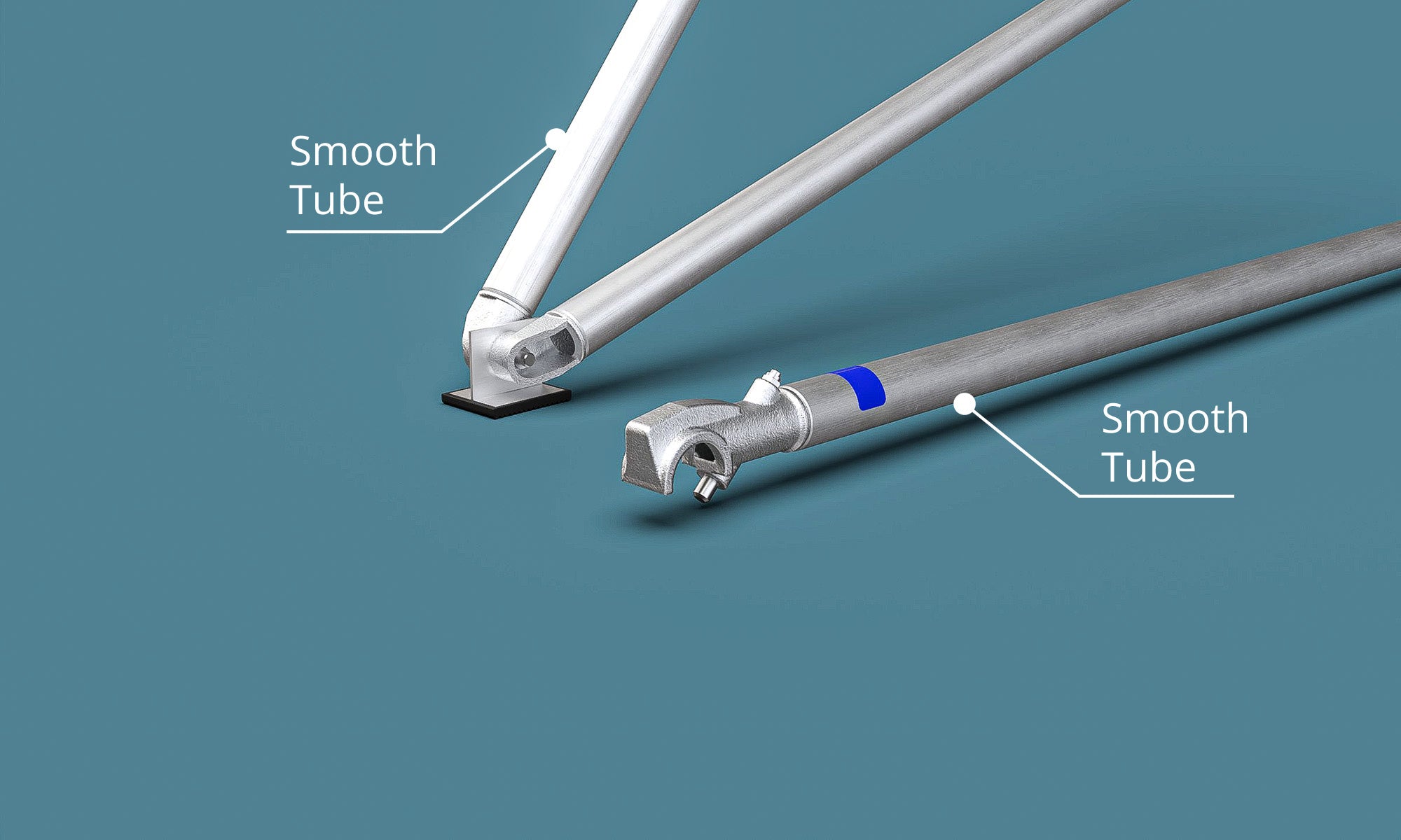 An image of an Alto Heavy Duty brace and stabiliser with notes on them showing their distinctive features.