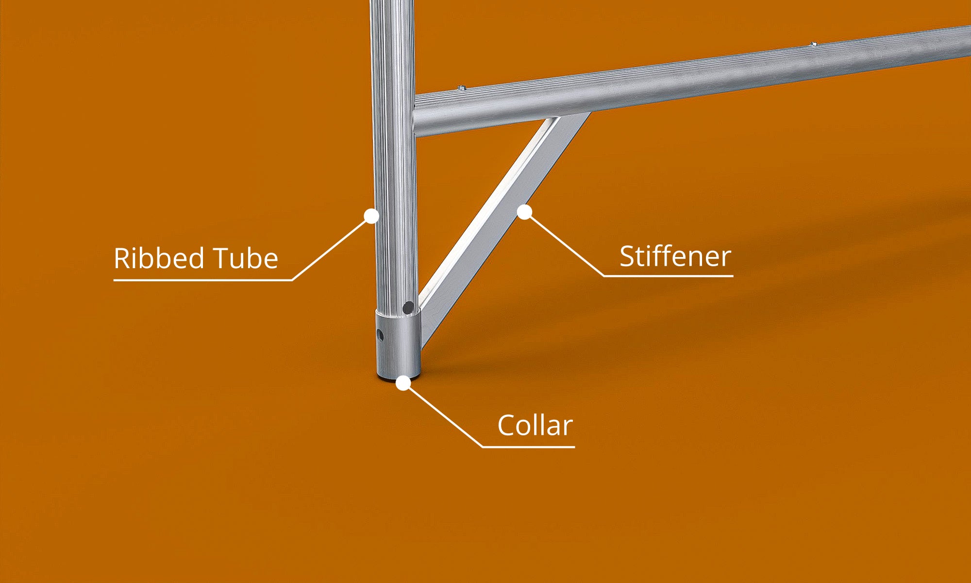 An image of an Alto Medium Duty frame with notes on it showing the frames distinctive features.