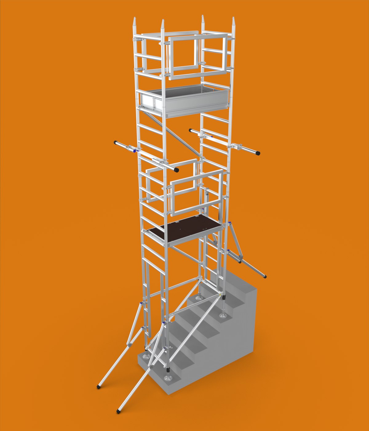 Alto Stairwell-Pro Tower on an orange background