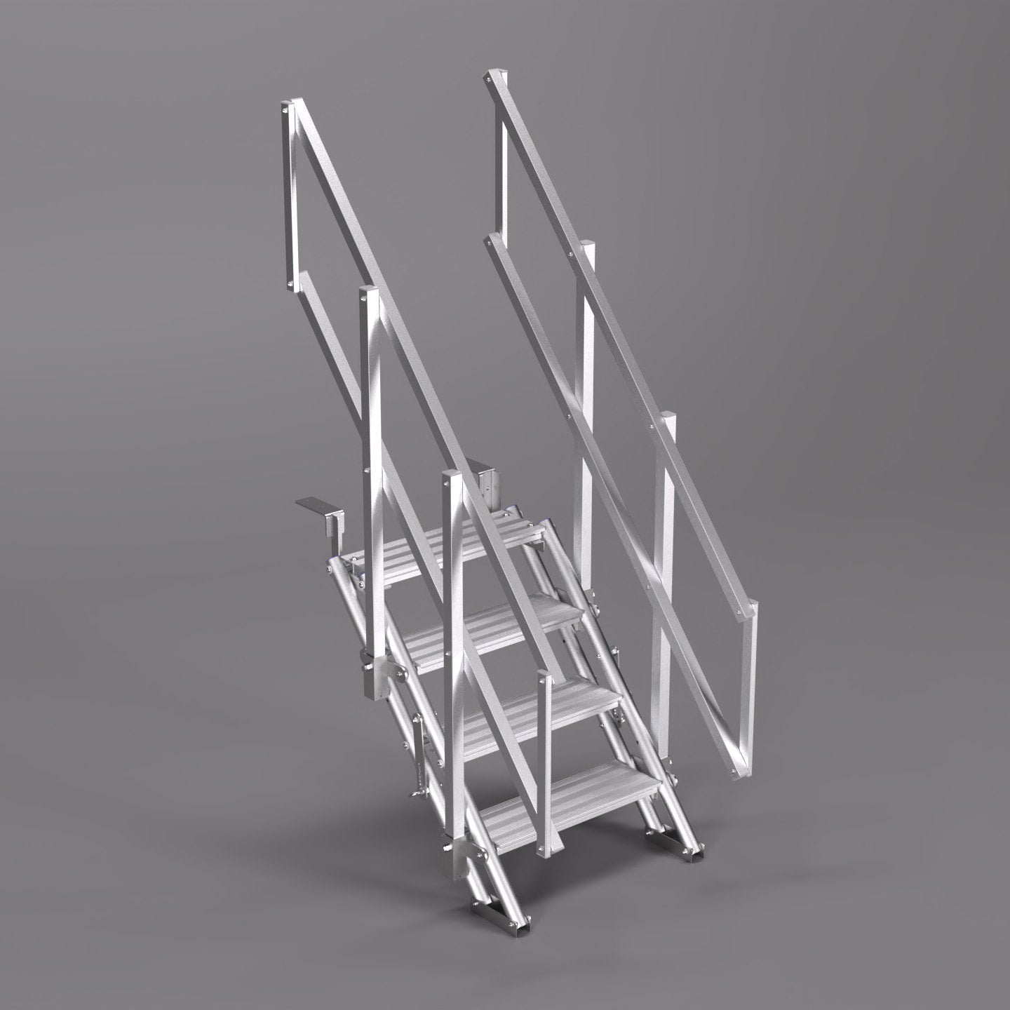 An image of a 1.0m ALTO Universal Stair Set with the flat slab fixing option.